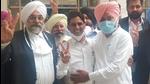 AAP MLA Naresh Yadav, along with Punjab’s leader of opposition Harpal Cheema and counsel Narpal Singh Dhaliwal, coming out of the Sangrur court on Tuesday. (HT PHOTO) AAP MLA Naresh Yadav, along with Punjab’s leader of opposition Harpal Cheema and counsel Narpal Singh Dhaliwal, coming out of the Sangrur court on Tuesday. (HT PHOTO)