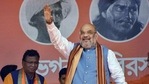 Union minister Amit Shah at a rally in Bankura on Monday.( PTI) Union minister Amit Shah at a rally in Bankura on Monday.( PTI)