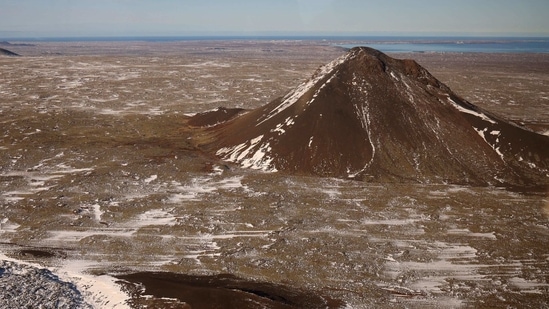 A view of the eruption site near Keilir, Iceland. (Reuters)