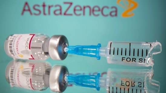 Vial labelled with broken sticker "AstraZeneca COVID-19 Coronavirus Vaccine". (Reuters File Photo )