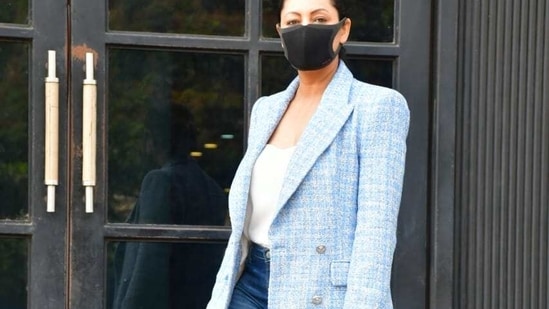 Gauri Khan looking good in her blue blazer.