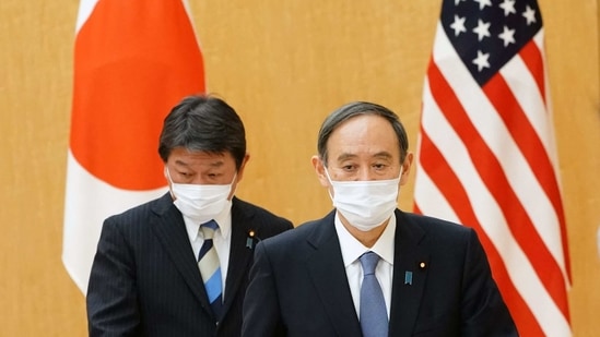 "We will oppose any unilateral action that seeks to change the status quo, including in the East and South China seas. We share serious concerns over China's coastguard law," Motegi added(AFP) "We will oppose any unilateral action that seeks to change the status quo, including in the East and South China seas. We share serious concerns over China's coastguard law," Motegi added(AFP)