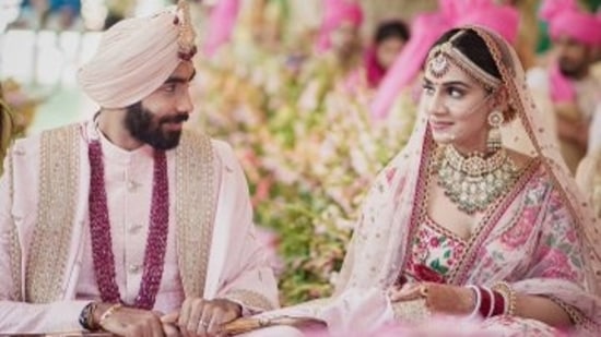 Jasprit Bumrah and Sanjana Ganesan tied the knot on Monday in Goa.