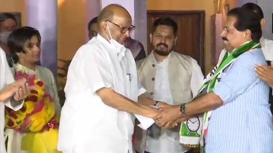 Former Congress leader PC Chacko joins Nationalist Congress Party, in the presence of party chief Sharad Pawar. 