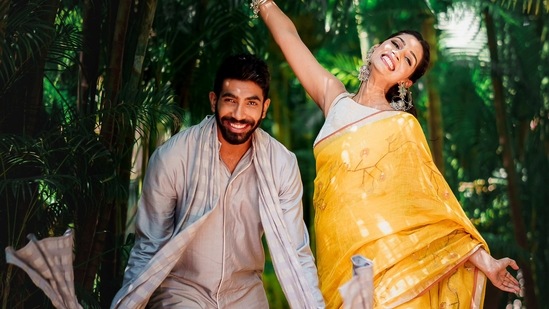 Jasprit Bumrah and Sanjana Ganesan during their Haldi ceremony