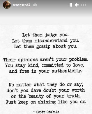 Renee Sen's Instagram story.