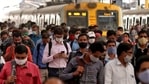Commuters at Chhatrapati Shivaji Maharaj Terminus (CSMT), in Mumbai, on March 16. Days after the Central team’s visit to six Maharashtra districts and municipal corporations, the state government said it is witnessing a second wave of Covid-19 infections.