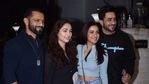 Rahul Vaidya, Disha Parmar, Jasmin Bhasin and Aly Goni spotted together in Mumbai. (Varinder Chawla) Rahul Vaidya, Disha Parmar, Jasmin Bhasin and Aly Goni spotted together in Mumbai. (Varinder Chawla)
