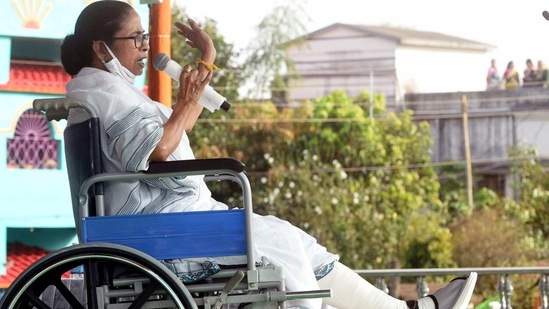 Chief Minister Mamata Banerjee addresses an election campaign rally at Saltora, in Bankura district on Tuesday. (ANI Photo) Chief Minister Mamata Banerjee addresses an election campaign rally at Saltora, in Bankura district on Tuesday. (ANI Photo)