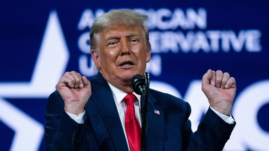 Former U.S. President Donald Trump speaks during the Conservative Political Action Conference (CPAC) in Orlando, Florida, U.S., on Sunday, Feb. 28, 2021. Trump rejected the idea of starting a third political party and instead teased the idea of a 2024 run in a speech Sunday at a conservative conference. Photographer: Elijah Nouvelage/Bloomberg(Bloomberg) Former U.S. President Donald Trump speaks during the Conservative Political Action Conference (CPAC) in Orlando, Florida, U.S., on Sunday, Feb. 28, 2021. Trump rejected the idea of starting a third political party and instead teased the idea of a 2024 run in a speech Sunday at a conservative conference. Photographer: Elijah Nouvelage/Bloomberg(Bloomberg)