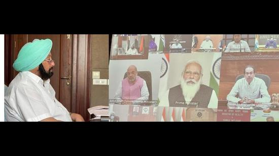 Large positivity was seen in the state’s young population, Amarinder told the virtual meeting. (Twitter) Large positivity was seen in the state’s young population, Amarinder told the virtual meeting. (Twitter)