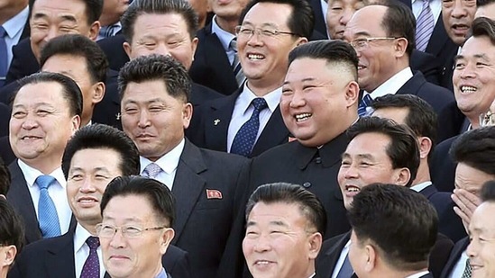 In this file picture from March 6, North Korean leader Kim Jong Un (C) is seen taking part in a photo call wth the participants of the First Short Course for Chief Secretaries of City and County Party Committees in Pyongyang. (AFP) In this file picture from March 6, North Korean leader Kim Jong Un (C) is seen taking part in a photo call wth the participants of the First Short Course for Chief Secretaries of City and County Party Committees in Pyongyang. (AFP)