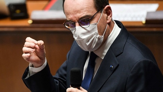 French Prime Minister Jean Castex gestures as he speaks during a session of questions to the government at the National Assembly in Paris, on March 16, 2021. (Photo by Alain JOCARD / AFP)(AFP) French Prime Minister Jean Castex gestures as he speaks during a session of questions to the government at the National Assembly in Paris, on March 16, 2021. (Photo by Alain JOCARD / AFP)(AFP)