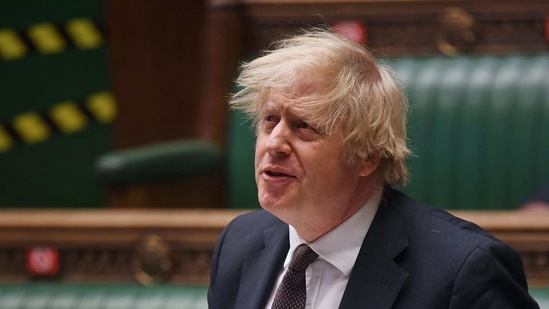 A handout photograph released by the UK Parliament shows Britain's Prime Minister Boris Johnson attending Prime Minister's Questions (PMQs) in a socially distanced, hybrid session at the House of Commons, in central London on March 17, 2021. (JESSICA TAYLOR / various sources / AFP) A handout photograph released by the UK Parliament shows Britain's Prime Minister Boris Johnson attending Prime Minister's Questions (PMQs) in a socially distanced, hybrid session at the House of Commons, in central London on March 17, 2021. (JESSICA TAYLOR / various sources / AFP)