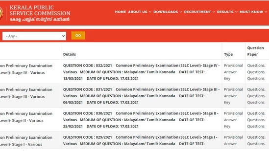 Candidates who have taken the examination can download KPSC Common preliminary exam answer key from the official website of Kerala Public Service Commission.(keralapsc.gov.in)