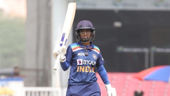 Mithali Raj remained unbeaten on 79 as India were bundled out for 188 in 49.3 overs. (Twitter)