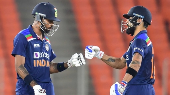 Indian captain Virat Kohli and batsman Hardik Pandya during the third T20 against England (PTI) Indian captain Virat Kohli and batsman Hardik Pandya during the third T20 against England (PTI)