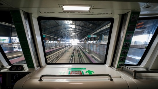 A driverless train runs on the Magenta Line of the Delhi Metro during a trial. (PTI Photo) A driverless train runs on the Magenta Line of the Delhi Metro during a trial. (PTI Photo)