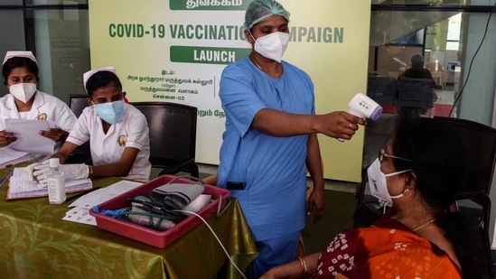 Adequate steps should be taken to ensure eligible individuals receive their vaccine shots, chief secretary Rajeev Ranjan said. In picture - Covid-19 vaccination centre in Chennai. (AFP)