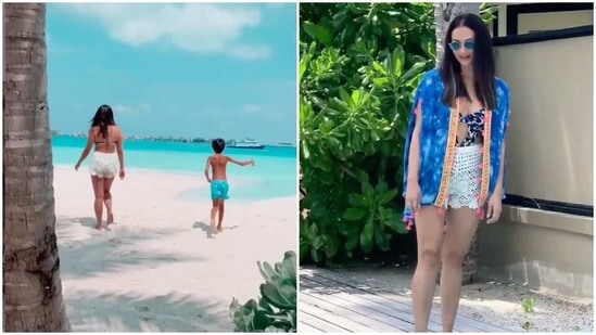 Seema Khan enjoying a stroll at the beach. 