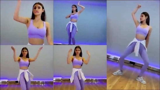 Mouni Roy shows how to paint mid-week blues, lavender in sultry activewear(Instagram/imouniroy)