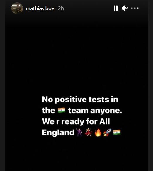 Mathias Boe's latest Instagram story