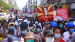 Protesters fired slingshots and threw Molotov cocktails toward lines of security forces in a rare incidence of fighting back against a relentlessly violent crackdown.(AP) Protesters fired slingshots and threw Molotov cocktails toward lines of security forces in a rare incidence of fighting back against a relentlessly violent crackdown.(AP)