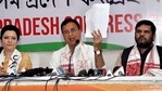 AICC General Secretary Randeep Singh Surjewala addresses a Press conference regarding Assam Assembly Elections, at Rajiv Bhawan in Guwahati on March 18, 2021. (ANI Photo) AICC General Secretary Randeep Singh Surjewala addresses a Press conference regarding Assam Assembly Elections, at Rajiv Bhawan in Guwahati on March 18, 2021. (ANI Photo)