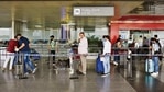 Travellers queue while maintaining social distancing at an entry gate at Terminal T2 of Indira Gandhi International (IGI) Airport which resumes operations from today in New Delhi. (Vipin Kumar/ Hindustan Times) Travellers queue while maintaining social distancing at an entry gate at Terminal T2 of Indira Gandhi International (IGI) Airport which resumes operations from today in New Delhi. (Vipin Kumar/ Hindustan Times)
