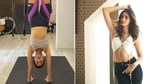 Ananya Panday does handstand in new post(Instagram/ anshukayoga and ananyapanday) Ananya Panday does handstand in new post(Instagram/ anshukayoga and ananyapanday)