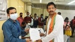 BJP leader Rajib Banerjee files his nomination papers for the Domjur seat on Tuesday, March 16, 2021. (PTI) BJP leader Rajib Banerjee files his nomination papers for the Domjur seat on Tuesday, March 16, 2021. (PTI)