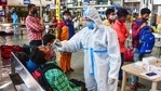 Mumbai: A health worker takes a swab sample of a passenger for coronavirus tests at the CSMT railway station, amid surge in Covid-19 cases, in Mumbai, Wednesday, March 17, 2021. (PTI) Mumbai: A health worker takes a swab sample of a passenger for coronavirus tests at the CSMT railway station, amid surge in Covid-19 cases, in Mumbai, Wednesday, March 17, 2021. (PTI)