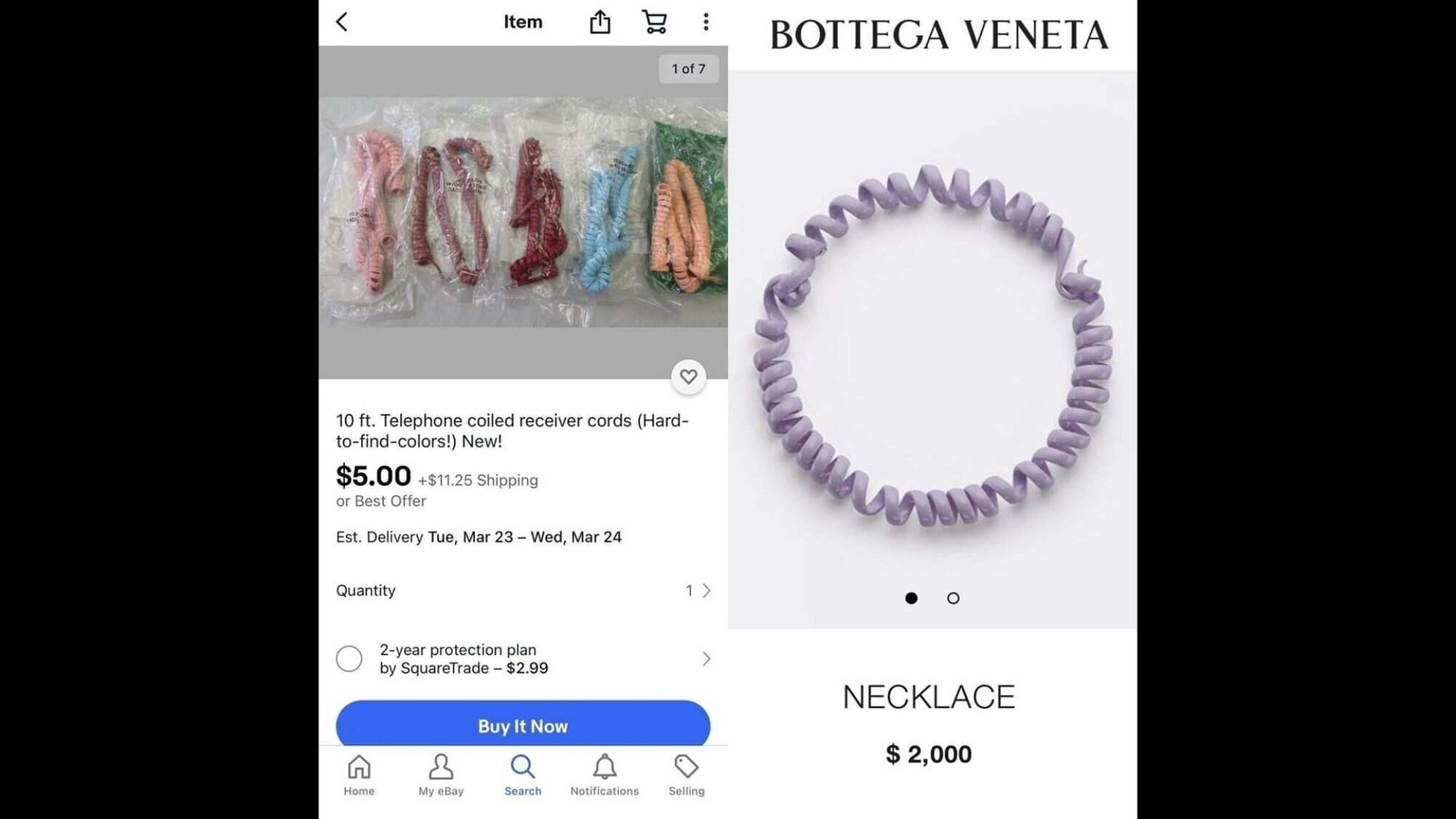 Bottega veneta discount phone cord necklace