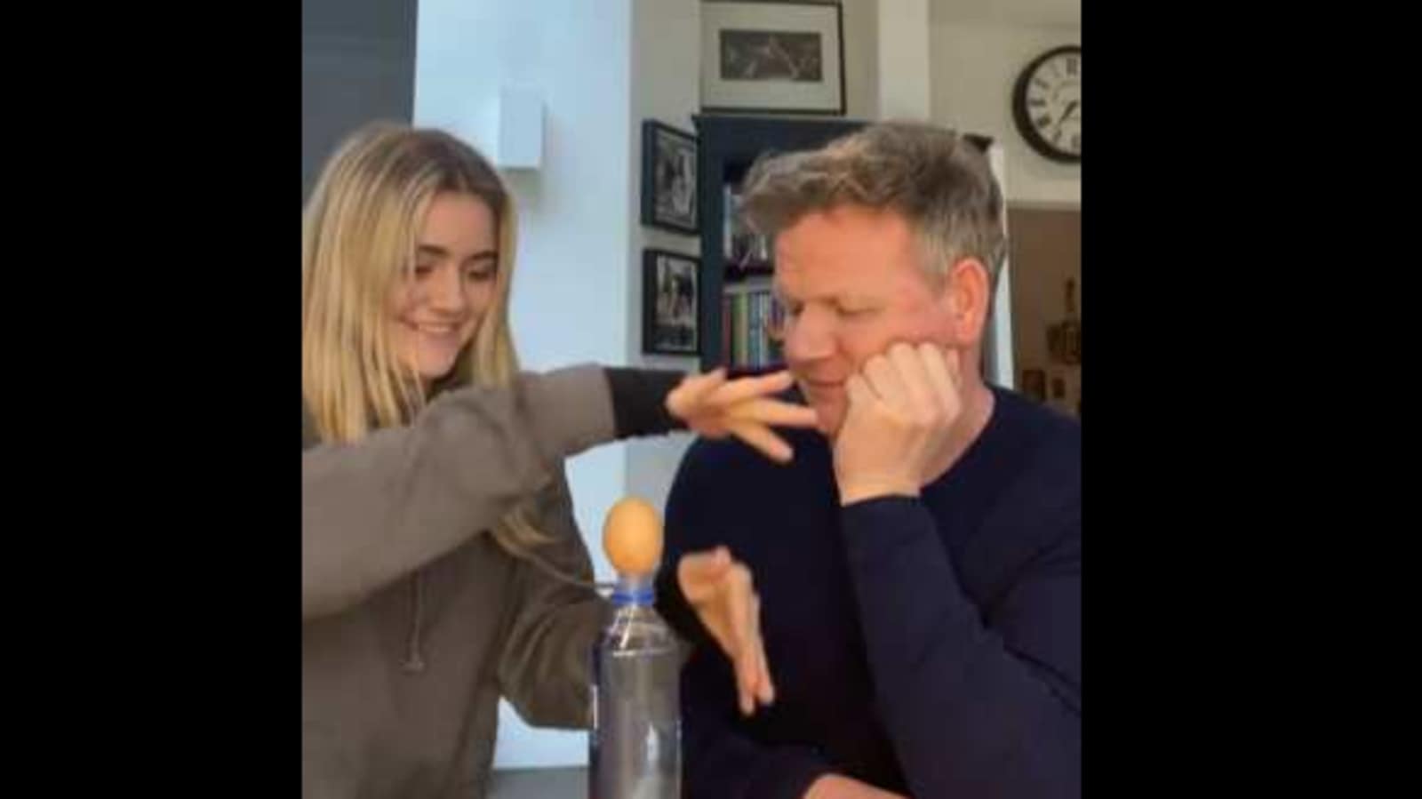 Gordon Ramsay’s daughter Tilly pranks him with raw egg and water. Watch