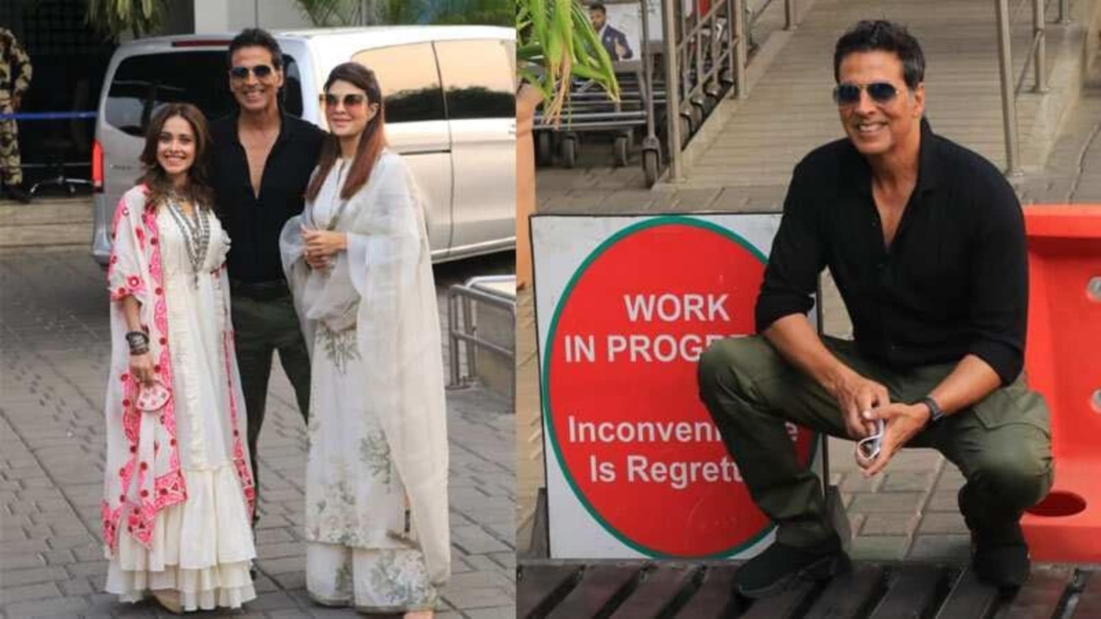 Akshay Kumar, Nushrratt Bharuccha, Jacqueline Fernandez leave for Ayodhya to commence Ram Setu shoot, see pics