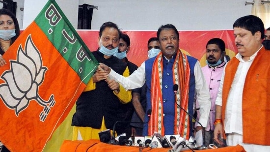 The party fielded its vice president Mukul Roy from Krishnanagar Uttar. (PTI PHOTO.) (HT_PRINT) The party fielded its vice president Mukul Roy from Krishnanagar Uttar. (PTI PHOTO.) (HT_PRINT)
