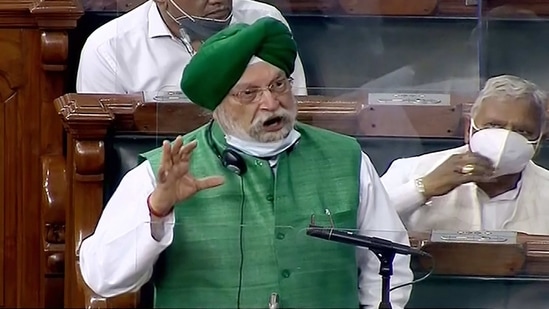 Union Civil Aviation Minister Hardeep Singh Puri speaks in Lok Sabha during the ongoing Budget Session of Parliament, in New Delhi. (PTI Photo) Union Civil Aviation Minister Hardeep Singh Puri speaks in Lok Sabha during the ongoing Budget Session of Parliament, in New Delhi. (PTI Photo)