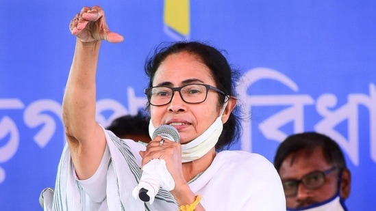Alleging that the BJP will try to rig the assembly elections, Mamata Banerjee asked TMC workers to remain vigilant during and after the eight-phase elections (PTI Photo) (PTI) Alleging that the BJP will try to rig the assembly elections, Mamata Banerjee asked TMC workers to remain vigilant during and after the eight-phase elections (PTI Photo) (PTI)