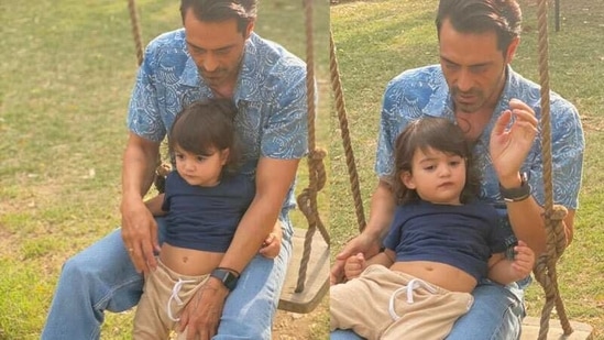 Arjun Rampal with son Arik. 