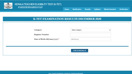 Kerala TET result 2020.(Screengrab )