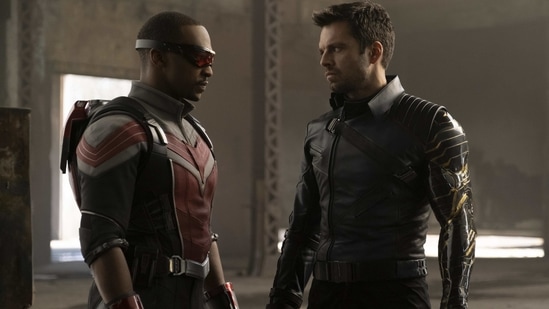 Anthony Mackie and Sebastian Stan in a still from The Falcon and the Winter Soldier. Anthony Mackie and Sebastian Stan in a still from The Falcon and the Winter Soldier.