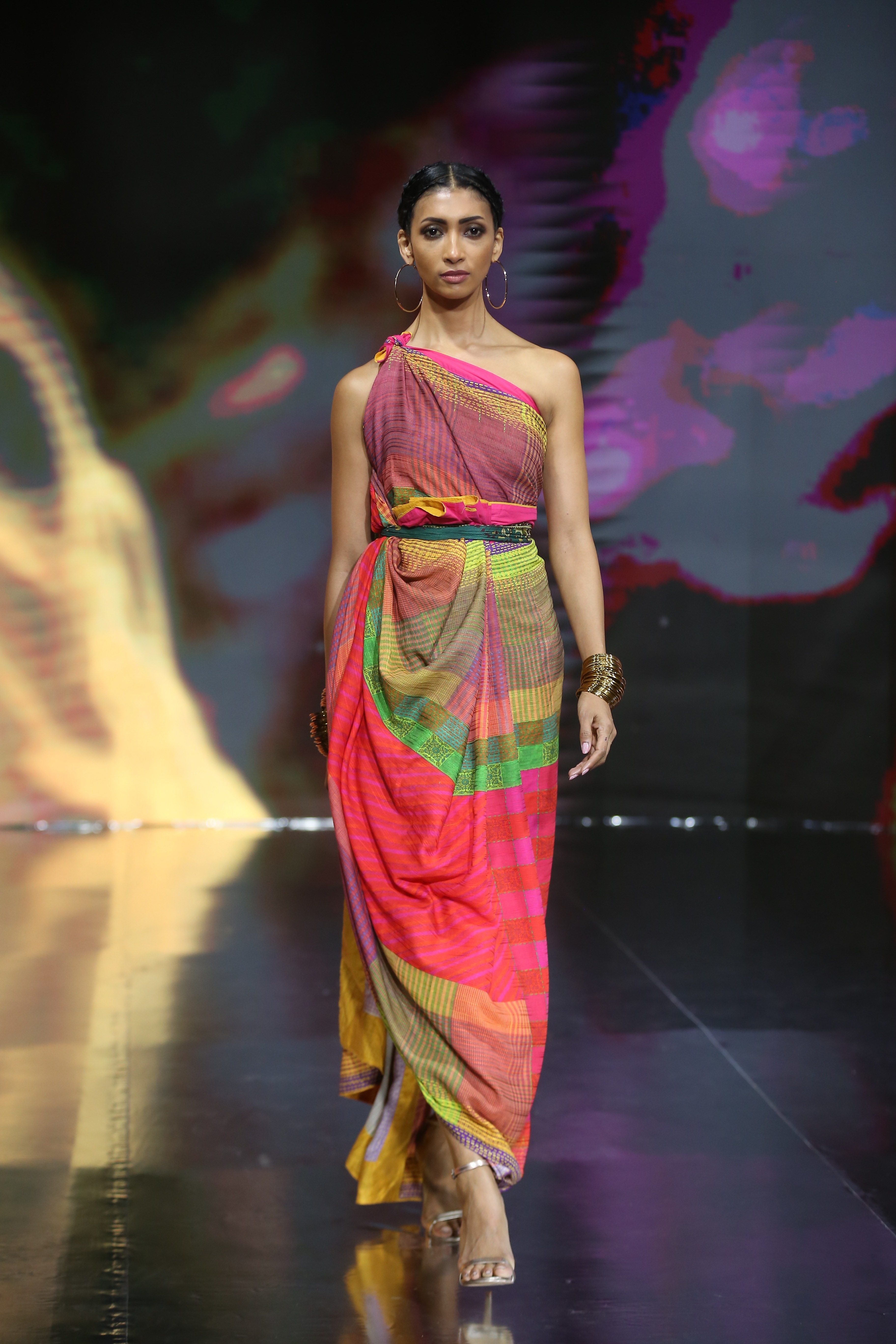 Can we picture a Ritu Kumar collection without a jolt of powerful colours and consciousness-altering prints? The patchwork techniques employed with myriad laces lent her pieces a creamy swoosh. (Photo: Instagram/FDCIOfficial) Can we picture a Ritu Kumar collection without a jolt of powerful colours and consciousness-altering prints? The patchwork techniques employed with myriad laces lent her pieces a creamy swoosh. (Photo: Instagram/FDCIOfficial)