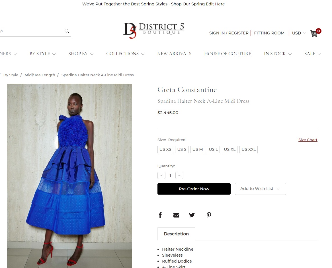 Priyanka Chopra's dress is worth  ₹1.76 lakh (district5boutique.com)