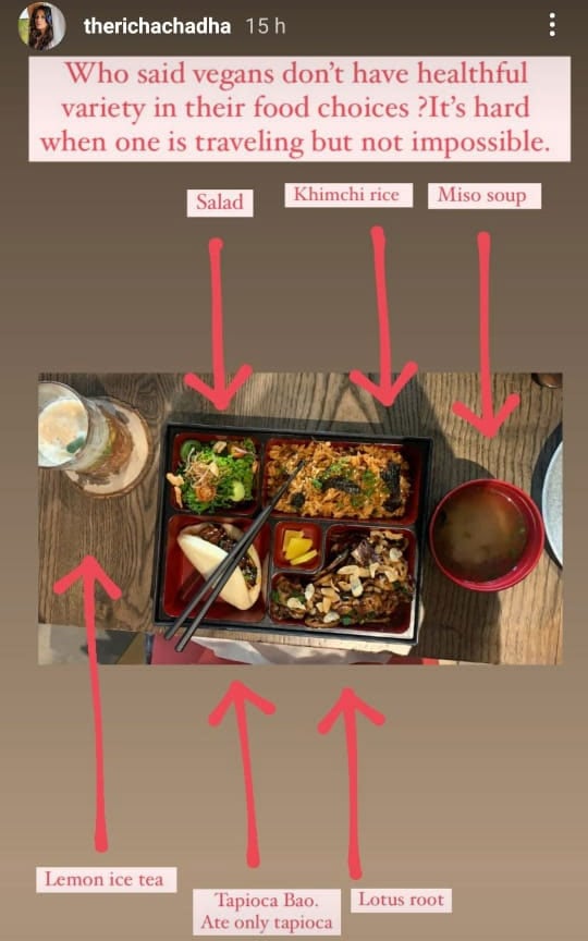 A look at Richa's vegan platter. A look at Richa's vegan platter.