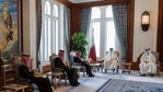 This handout picture released by the Qatar Amiri Diwan on March 8, 2021, shows Emir of Qatar Sheikh Tamim bin Hamad al-Thani (2nd-R) meeting with Saudi Arabia's Foreign Minister Prince Faisal bin Farhan Al-Saud (3rd-L) in the Qatari capital Doha. (AFP Photo / Qatar Amiri Diwan) This handout picture released by the Qatar Amiri Diwan on March 8, 2021, shows Emir of Qatar Sheikh Tamim bin Hamad al-Thani (2nd-R) meeting with Saudi Arabia's Foreign Minister Prince Faisal bin Farhan Al-Saud (3rd-L) in the Qatari capital Doha. (AFP Photo / Qatar Amiri Diwan)