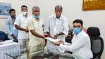 The AINRC has fielded candidates on 16 seats, while the BJP and the AIADMK are contesting in nine and five seats respectively. In picture - N Rangasamy (second from right) files his nomination for upcoming elections from Yanam constituency.(PTI) The AINRC has fielded candidates on 16 seats, while the BJP and the AIADMK are contesting in nine and five seats respectively. In picture - N Rangasamy (second from right) files his nomination for upcoming elections from Yanam constituency.(PTI)
