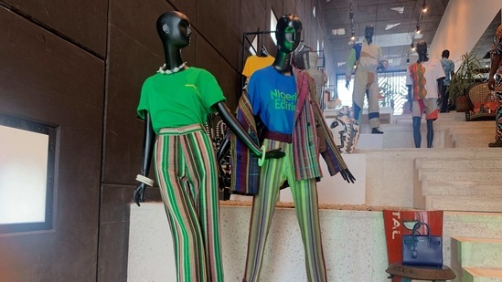 African inspired outfits are seen on mannequins at the Alara luxury store in Lagos, Nigeria March 12, 2021. Picture taken March 12, 2021. REUTERS/Nneka Chile (REUTERS)