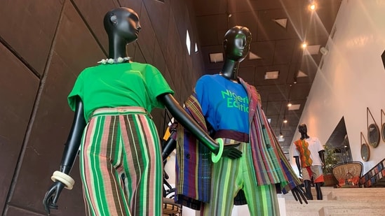 African inspired outfits are seen on a mannequin in the Alara luxury store in Lagos, Nigeria March 12, 2021.(REUTERS)