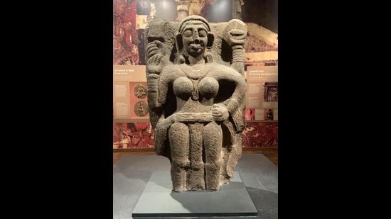 This 7th century stone sculpture of a four-armed goddess is part of the exhibition. (Bihar Museum) This 7th century stone sculpture of a four-armed goddess is part of the exhibition. (Bihar Museum)