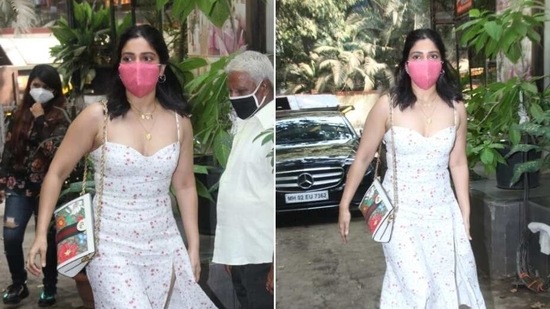 Bhumi Pednekar was recently spotted in Bandra, Mumbai, slaying in a stunning summery dress.(Varinder Chawla)